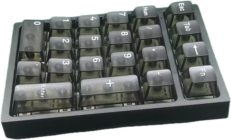 Boyi TD21 Hot Swappable Numpad,21 Keys Mini Numpad Portable Keypad Bluetooth 5.0/2.4GHz/Wired Number Pad Keyboard PBT Keycaps RGB Backlit Type-C Mini Keyboard(Black Transparent Keycaps) - Image 4